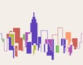 Silhouette cityscape illustration background. NYC City. NY Royalty Free Stock Photo