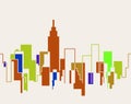 Silhouette cityscape illustration background. NYC City. NY Royalty Free Stock Photo