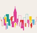 Silhouette cityscape illustration background Royalty Free Stock Photo