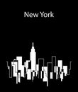 Silhouette of the Cityscape Skyline vector illustration background Royalty Free Stock Photo