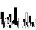 Silhouette of the Cityscape Skyline vector illustration background New York skyscraper Royalty Free Stock Photo