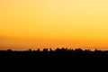 Silhouette of cityscaper buildings during a sunset Royalty Free Stock Photo