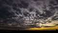 Silhouette of cityscaper buildings during a sunset Royalty Free Stock Photo