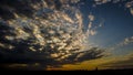 Silhouette of cityscaper buildings during a sunset Royalty Free Stock Photo