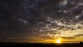 Silhouette of cityscaper buildings during a sunset Royalty Free Stock Photo