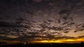 Silhouette of cityscaper buildings during a sunset Royalty Free Stock Photo