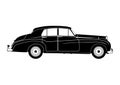 Silhouette of a classic limousine.