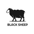 Classic vintage black sheep logo design Royalty Free Stock Photo