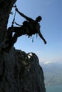 Silhouette of a climber Royalty Free Stock Photo