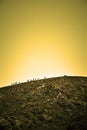 Silhouette climbing the mountain in Gredos
