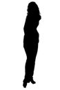 Silhouette With Clipping Path of Barefoot Woman Royalty Free Stock Photo