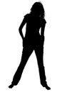 Silhouette With Clipping Path of Brefoot Teen Royalty Free Stock Photo