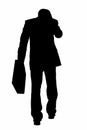 Silhouette With Clipping Path of Business Man With Briefcase and Royalty Free Stock Photo