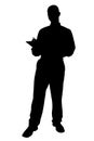Silhouette With Clipping Path of Business Man with Clipping Boar