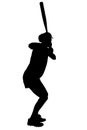 Silhouette With Clipping Path of Female Softball Player