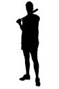 Silhouette With Clipping Path of Female Softball Player