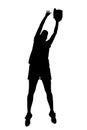 Silhouette With Clipping Path of Female Softball Player