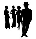 Silhouette With Clipping Path of Formal Group Royalty Free Stock Photo