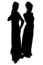 Silhouette With Clipping Path of Formal Ladies