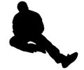 Silhouette With Clipping Path of Man Sitting On Floor
