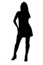 Silhouette With Clipping Path of Female Model