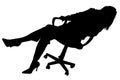 Silhouette With Clipping Path of Woman in Chair Royalty Free Stock Photo