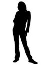 Silhouette With Clipping Path Woman Standing Royalty Free Stock Photo