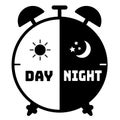 Silhouette clock icon on a white background use for children alarm Royalty Free Stock Photo