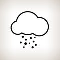 Silhouette cloud with hail , vector illustration