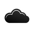 Silhouette Cloud Icon Representing Weather Data Storage and Computing in Black and White Minimalist Style Royalty Free Stock Photo