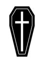 Silhouette coffin icon for halloween