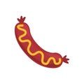 Silhouette color sausage with mustard