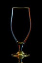 Silhouette of colorful beer glass with clipping path on black background Royalty Free Stock Photo