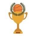Silhouette colorful Trophy Cup of basketball