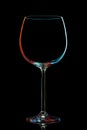 Silhouette of colorful wine glass with clipping path on black background Royalty Free Stock Photo