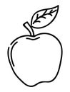 Silhouette coloring picture of an Apple