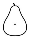 Silhouette Coloring Picture Of A Pear
