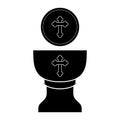 Silhouette of a communion cup and host Royalty Free Stock Photo