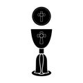 Silhouette of a communion cup and host Royalty Free Stock Photo