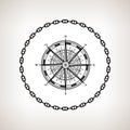 Silhouette compass rose on a light background