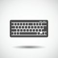 Silhouette of a computer keyboard, depicted in a simple, monochromatic style. The Royalty Free Stock Photo