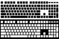 Silhouette Computer Keyboard Vector Isolated. Black and White Version