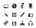 Silhouette Computer and mobile phone elements icon