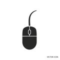 Black and white icon of a computer mouse with a central scroll wheel Royalty Free Stock Photo