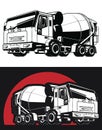 Silhouette Concrete Mixer Cement Truck Construction Vehicle