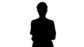 Silhouette Confident nurse or doctor in blue uniform walking tow Royalty Free Stock Photo