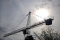 Silhouette of the construction crane,  Toronto, Ontario, Canada Royalty Free Stock Photo