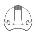 Silhouette construction safety helmet icon Royalty Free Stock Photo