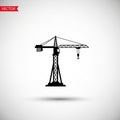 Silhouette of a construction tower crane Royalty Free Stock Photo