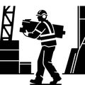 silhouette of a construction worker Royalty Free Stock Photo